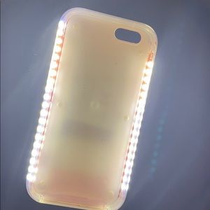 Pink iPhone case with lights